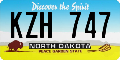 ND license plate KZH747