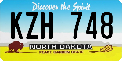 ND license plate KZH748