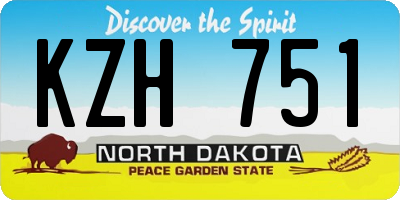 ND license plate KZH751