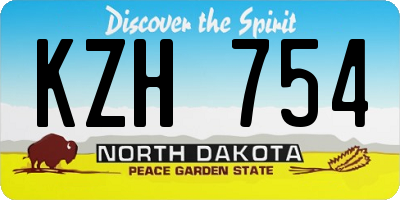 ND license plate KZH754