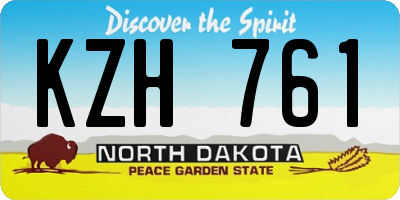 ND license plate KZH761