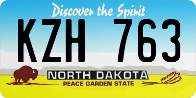 ND license plate KZH763