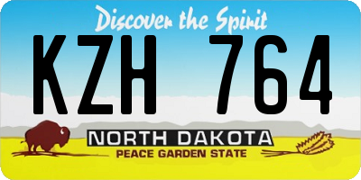 ND license plate KZH764