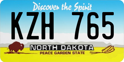 ND license plate KZH765