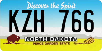 ND license plate KZH766
