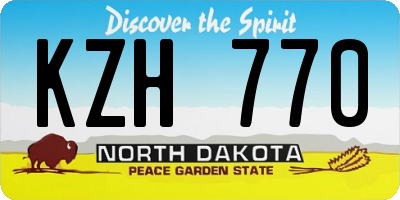 ND license plate KZH770