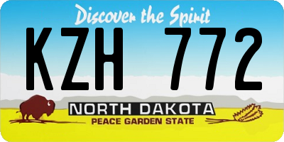 ND license plate KZH772