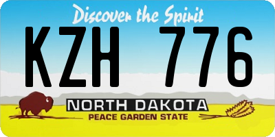 ND license plate KZH776