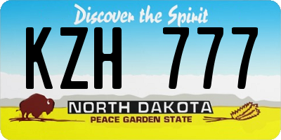 ND license plate KZH777