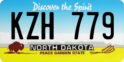 ND license plate KZH779