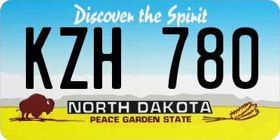 ND license plate KZH780