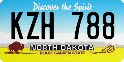 ND license plate KZH788
