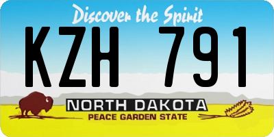 ND license plate KZH791