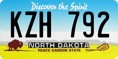 ND license plate KZH792