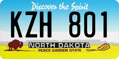 ND license plate KZH801