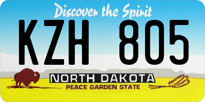ND license plate KZH805