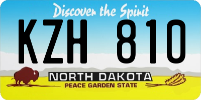 ND license plate KZH810