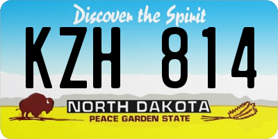 ND license plate KZH814