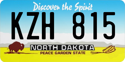 ND license plate KZH815