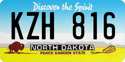 ND license plate KZH816