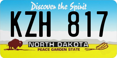 ND license plate KZH817