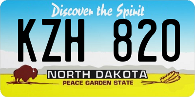 ND license plate KZH820