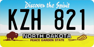 ND license plate KZH821