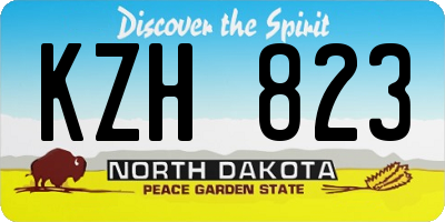 ND license plate KZH823