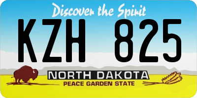 ND license plate KZH825