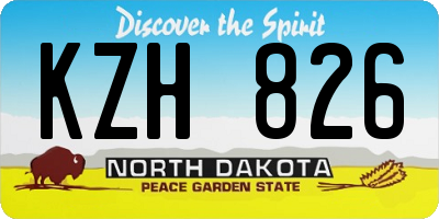 ND license plate KZH826