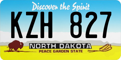 ND license plate KZH827