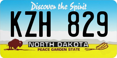 ND license plate KZH829