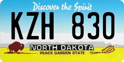ND license plate KZH830
