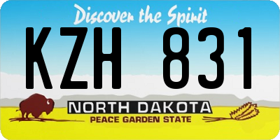ND license plate KZH831