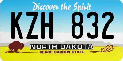 ND license plate KZH832