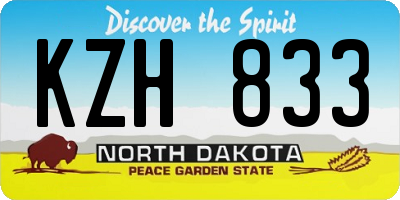 ND license plate KZH833