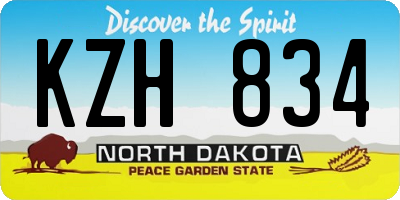 ND license plate KZH834