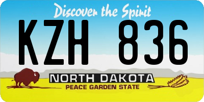ND license plate KZH836