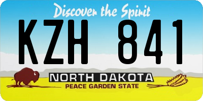 ND license plate KZH841