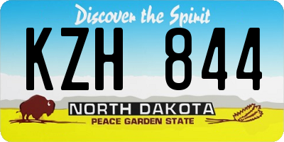 ND license plate KZH844