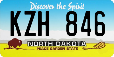 ND license plate KZH846