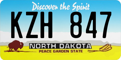 ND license plate KZH847
