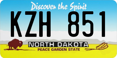 ND license plate KZH851