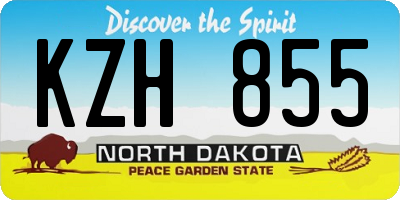 ND license plate KZH855