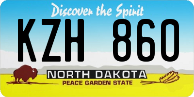 ND license plate KZH860
