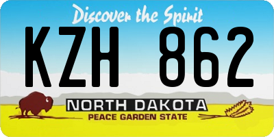 ND license plate KZH862