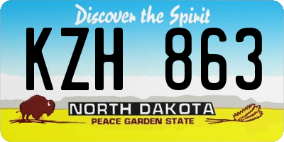 ND license plate KZH863