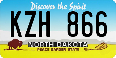 ND license plate KZH866