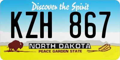 ND license plate KZH867