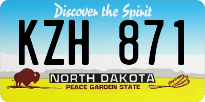 ND license plate KZH871